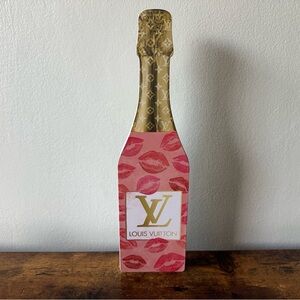 Luxury Pink and Gold Kiss Champagne Decor Wooden NWT